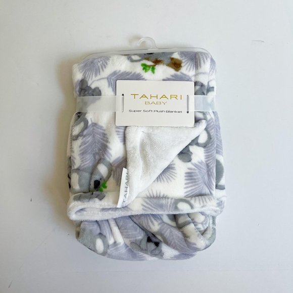 Tahari Bedding Tahari Baby Super Soft Plush Blanket With Koalas